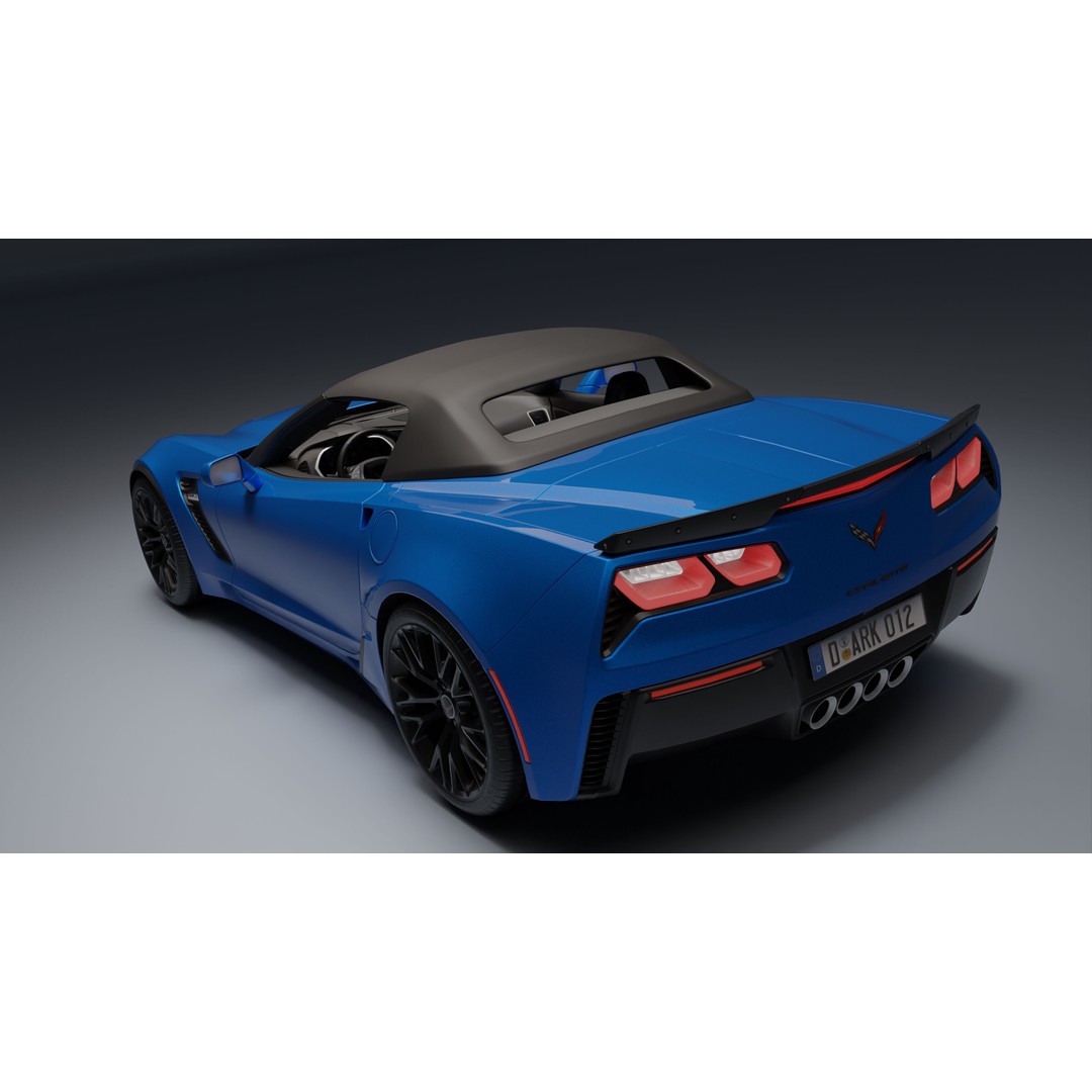 Chevrolet Corvette Z06 3D Model – Low Poly Game Ready with PBR Textures - View 26