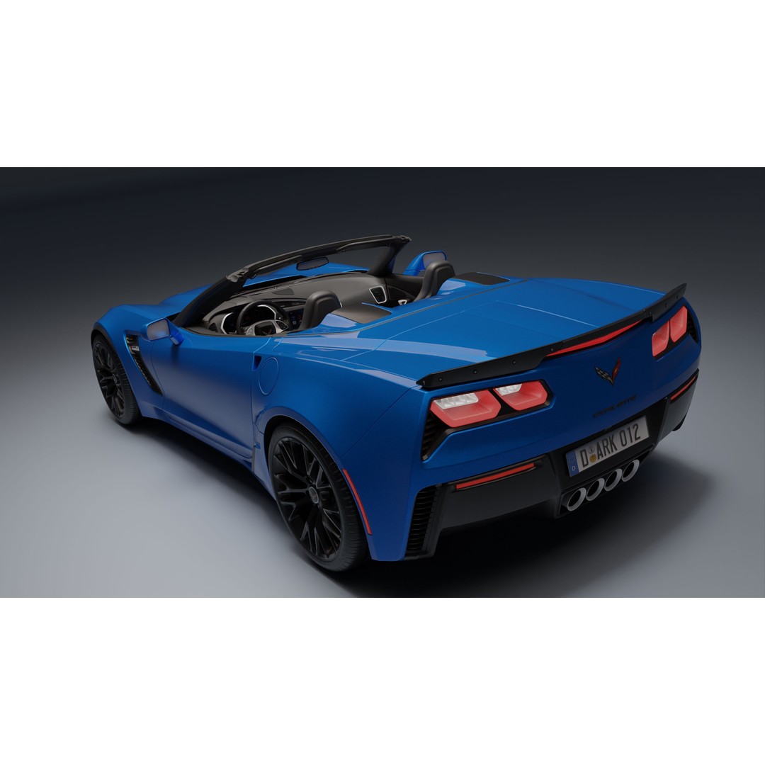 Chevrolet Corvette Z06 3D Model – Low Poly Game Ready with PBR Textures - View 27