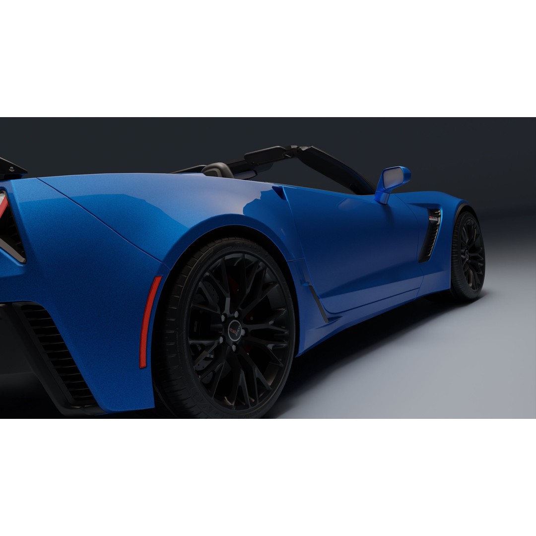 Chevrolet Corvette Z06 3D Model – Low Poly Game Ready with PBR Textures - View 28
