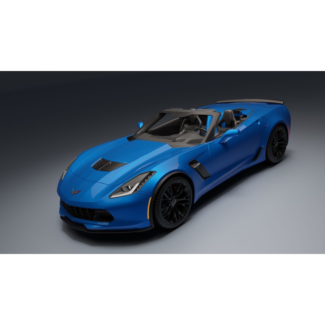 Chevrolet Corvette Z06 3D Model – Low Poly Game Ready with PBR Textures - View 3