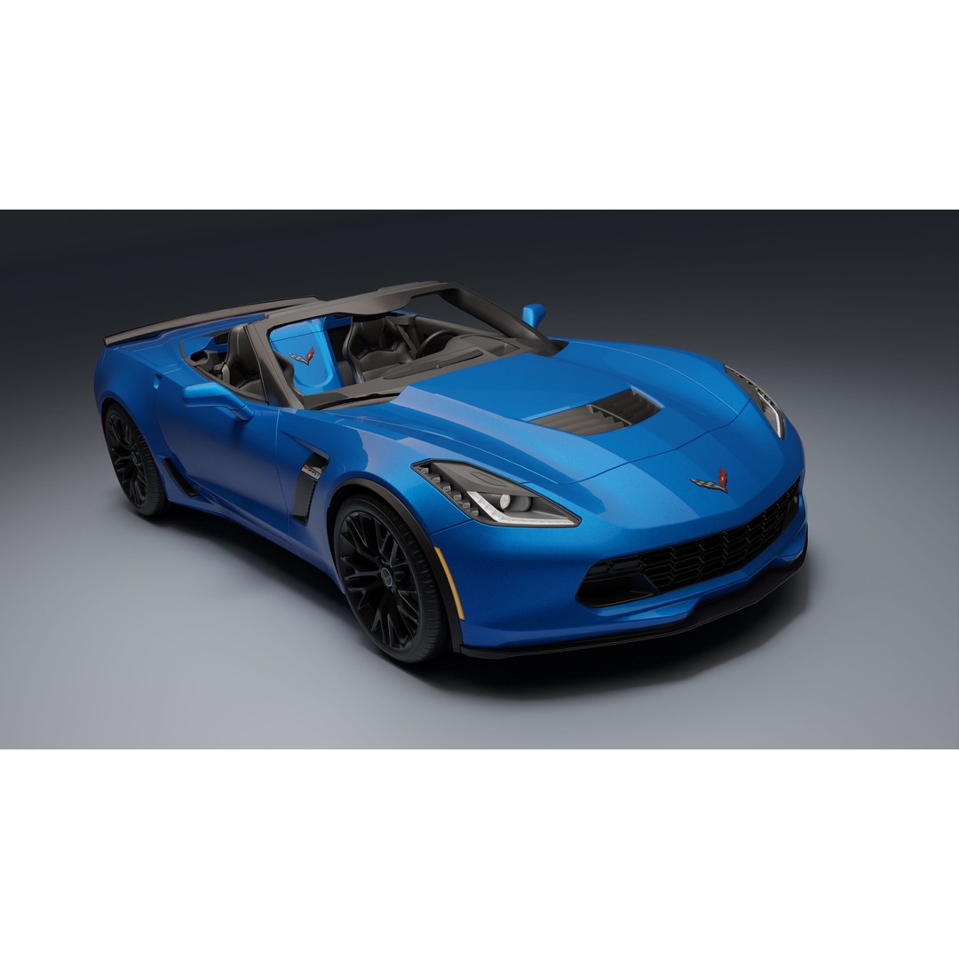 Chevrolet Corvette Z06 3D Model – Low Poly Game Ready with PBR Textures - View 5