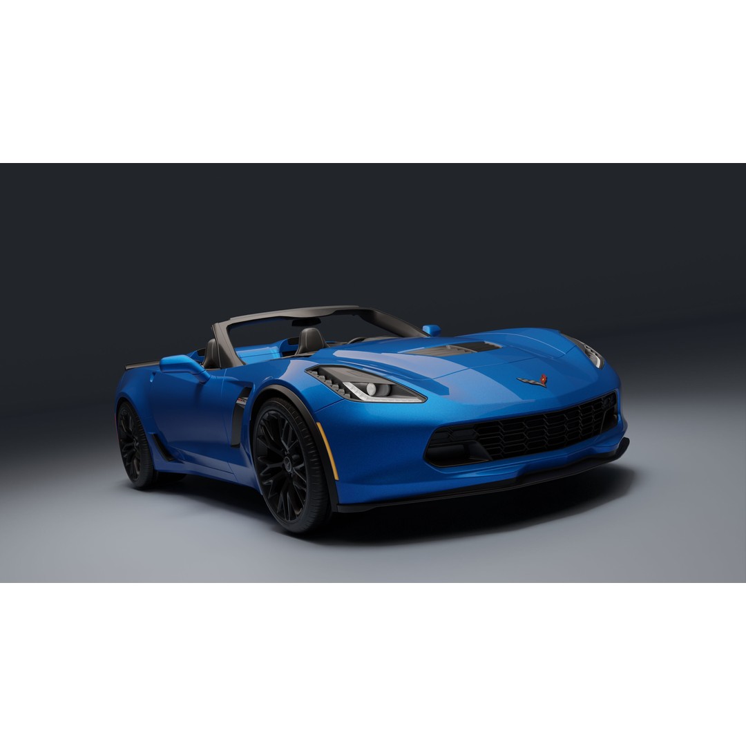 Chevrolet Corvette Z06 3D Model – Low Poly Game Ready with PBR Textures - View 7