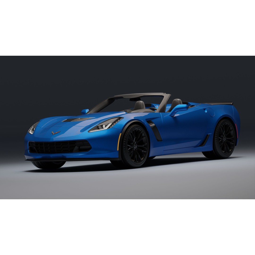Chevrolet Corvette Z06 3D Model – Low Poly Game Ready with PBR Textures - View 8
