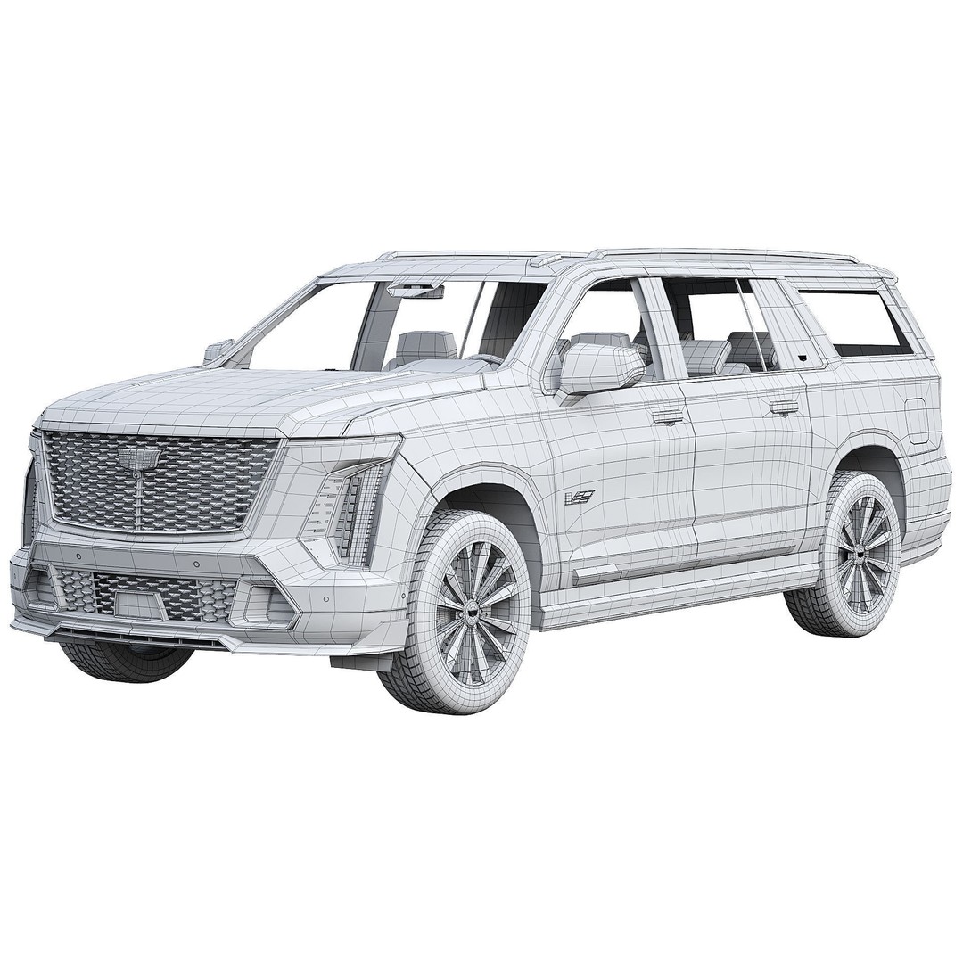 Cadillac Escalade ESV V 2025 3D Model – Luxury SUV, PBR Textures, FBX - View 9
