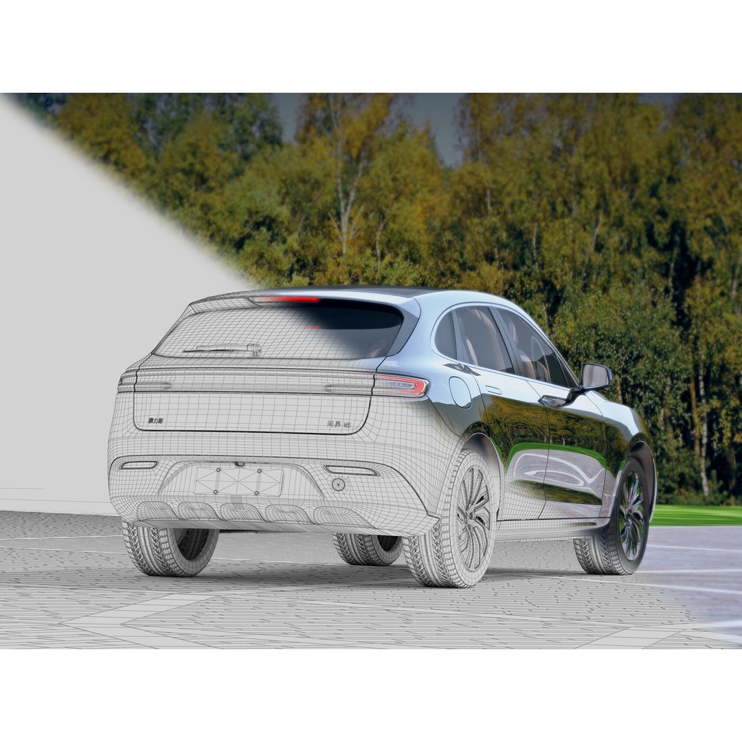 AITO M5 3D Model – Mid-Size SUV with PBR Textures, FBX/OBJ - View 5