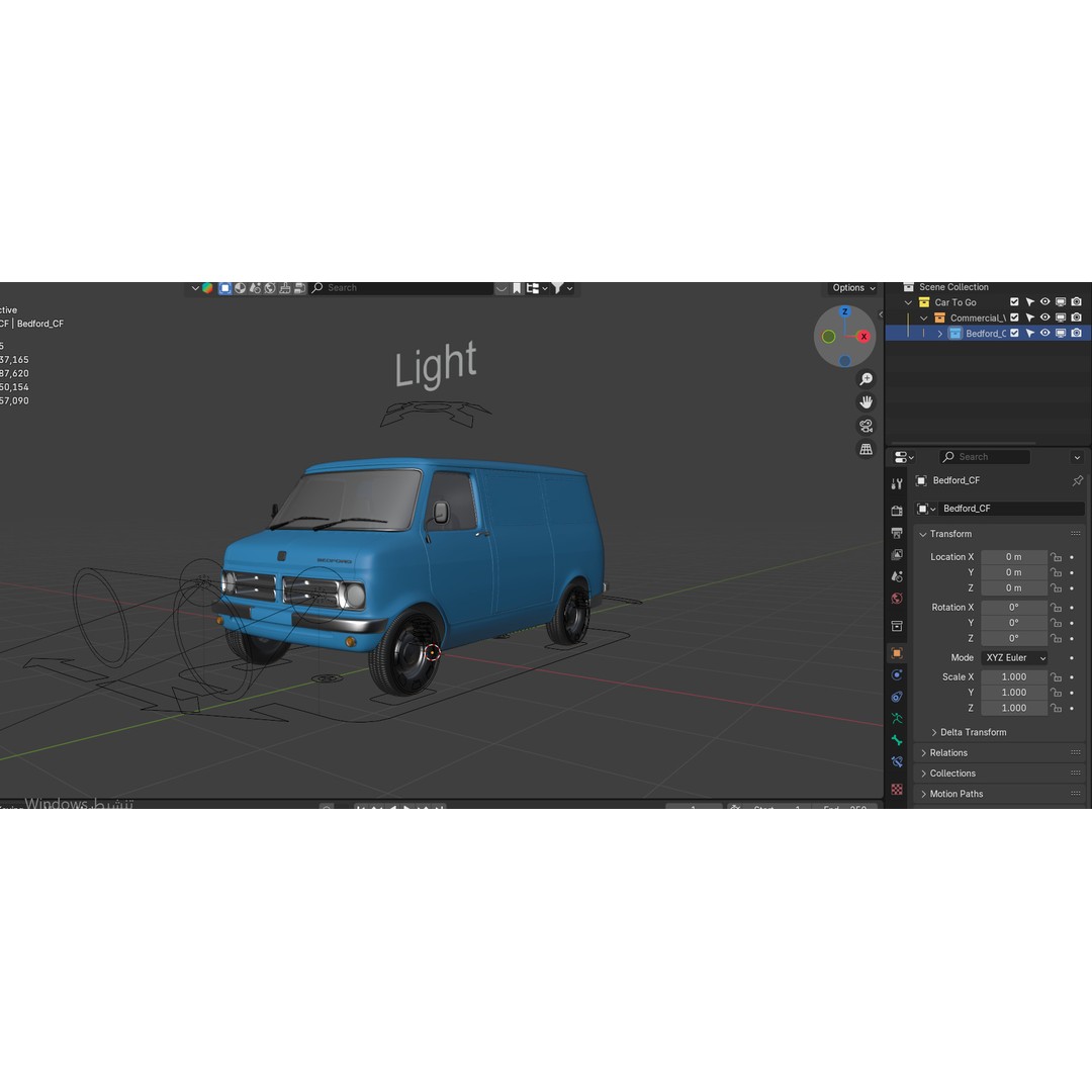 Bedford CF 3D Model – High Poly Rigged Vehicle, FBX & Blender