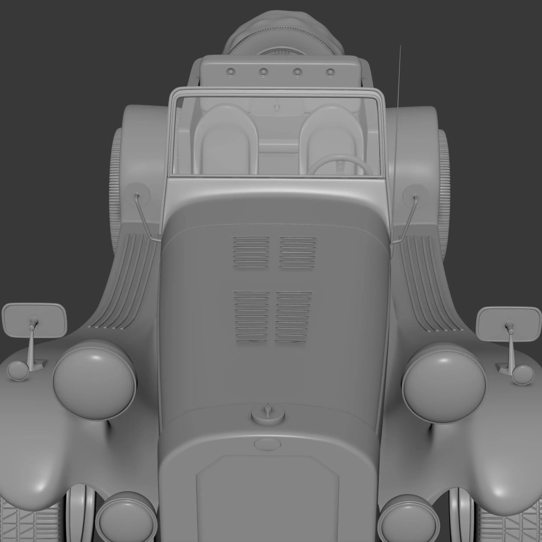Ruska Regina 3D Model – Vintage 1930s Classic Roadster Car, FBX