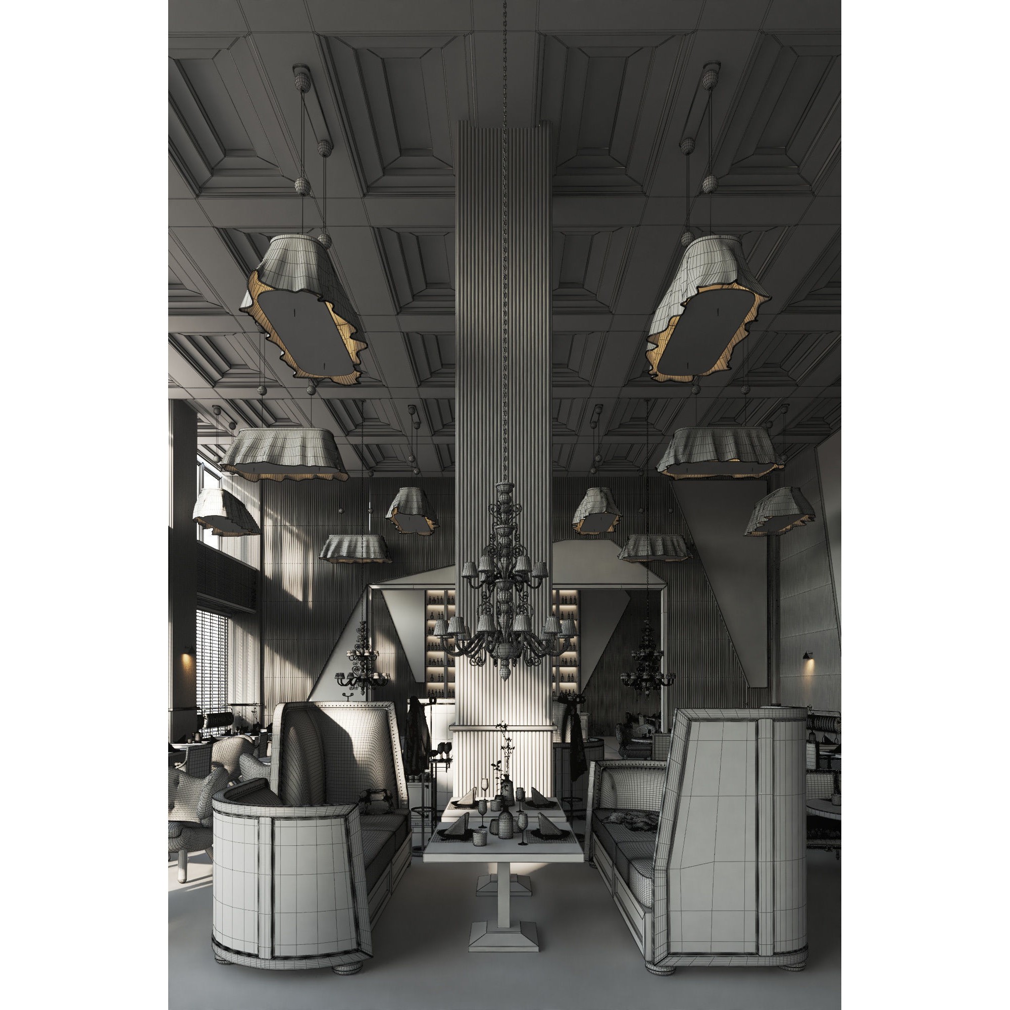 Archinteriors Vol 57 - High-Quality Restaurant Interior 3D Model - View 13