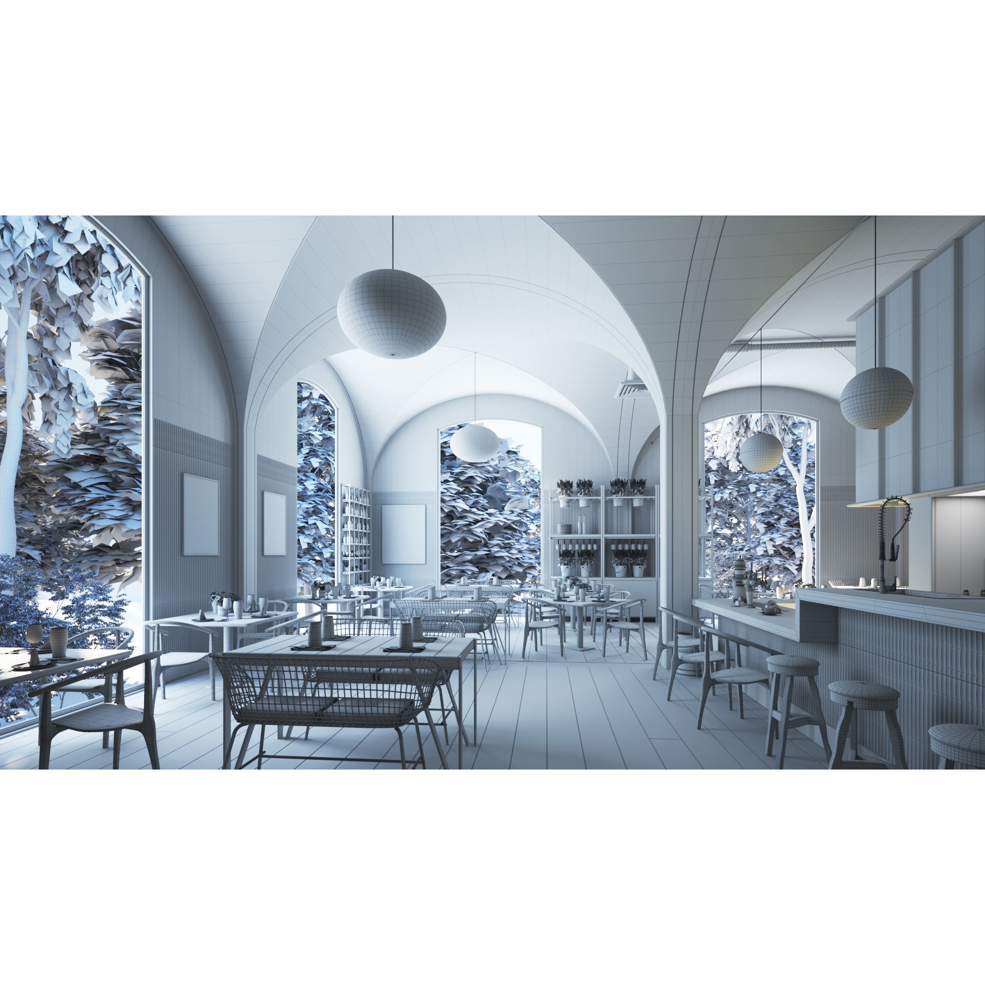 Archinteriors Vol 57 - High-Quality Restaurant Interior 3D Model - View 33