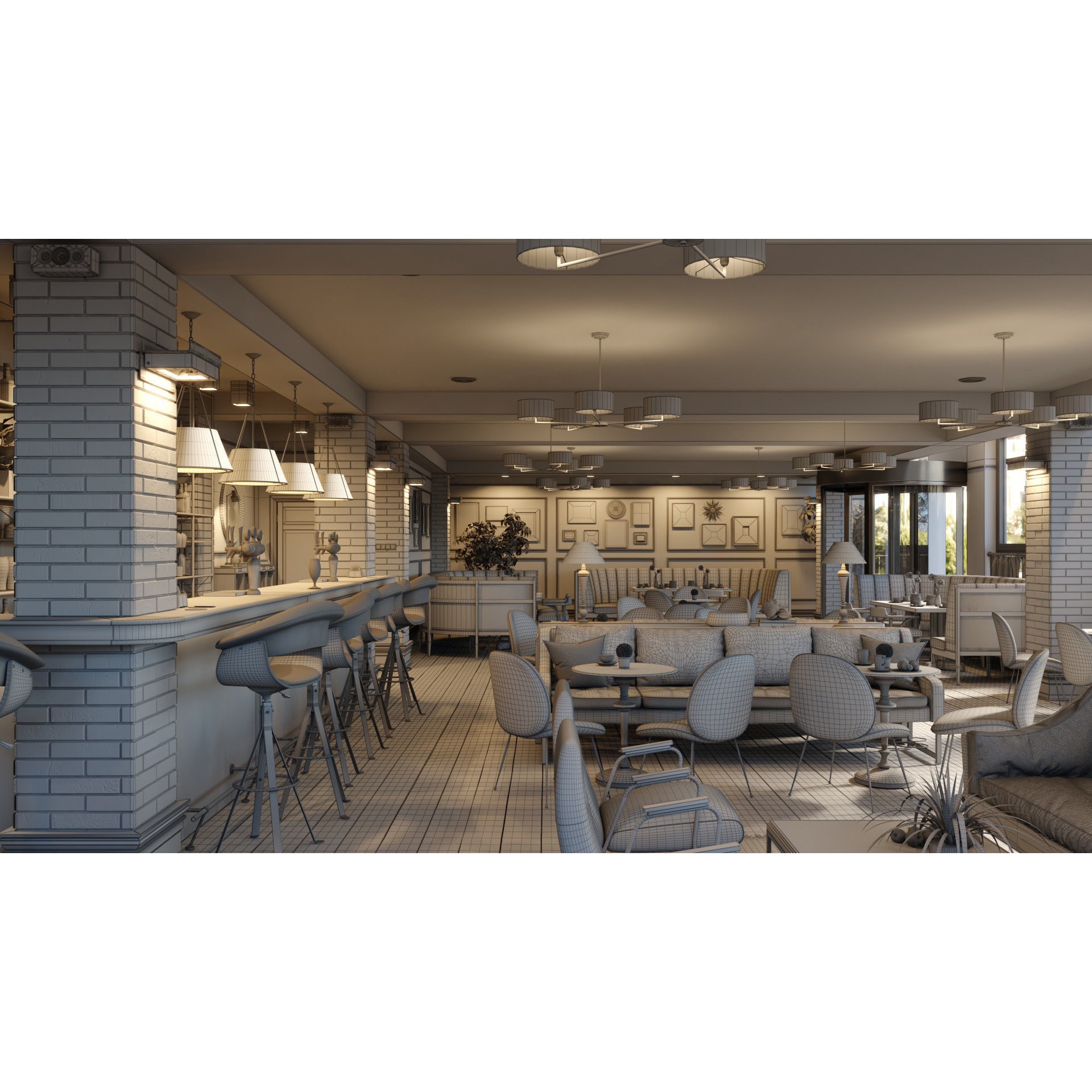 Archinteriors Vol 57 - High-Quality Restaurant Interior 3D Model - View 37