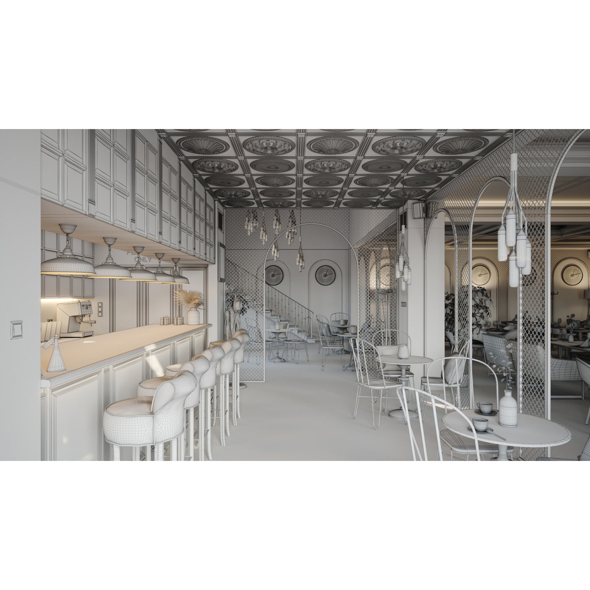 Archinteriors Vol 57 - High-Quality Restaurant Interior 3D Model - View 5