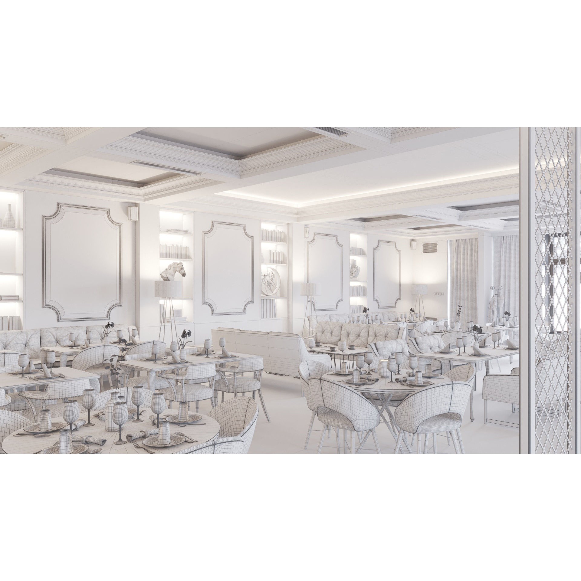 Archinteriors Vol 57 - High-Quality Restaurant Interior 3D Model - View 6