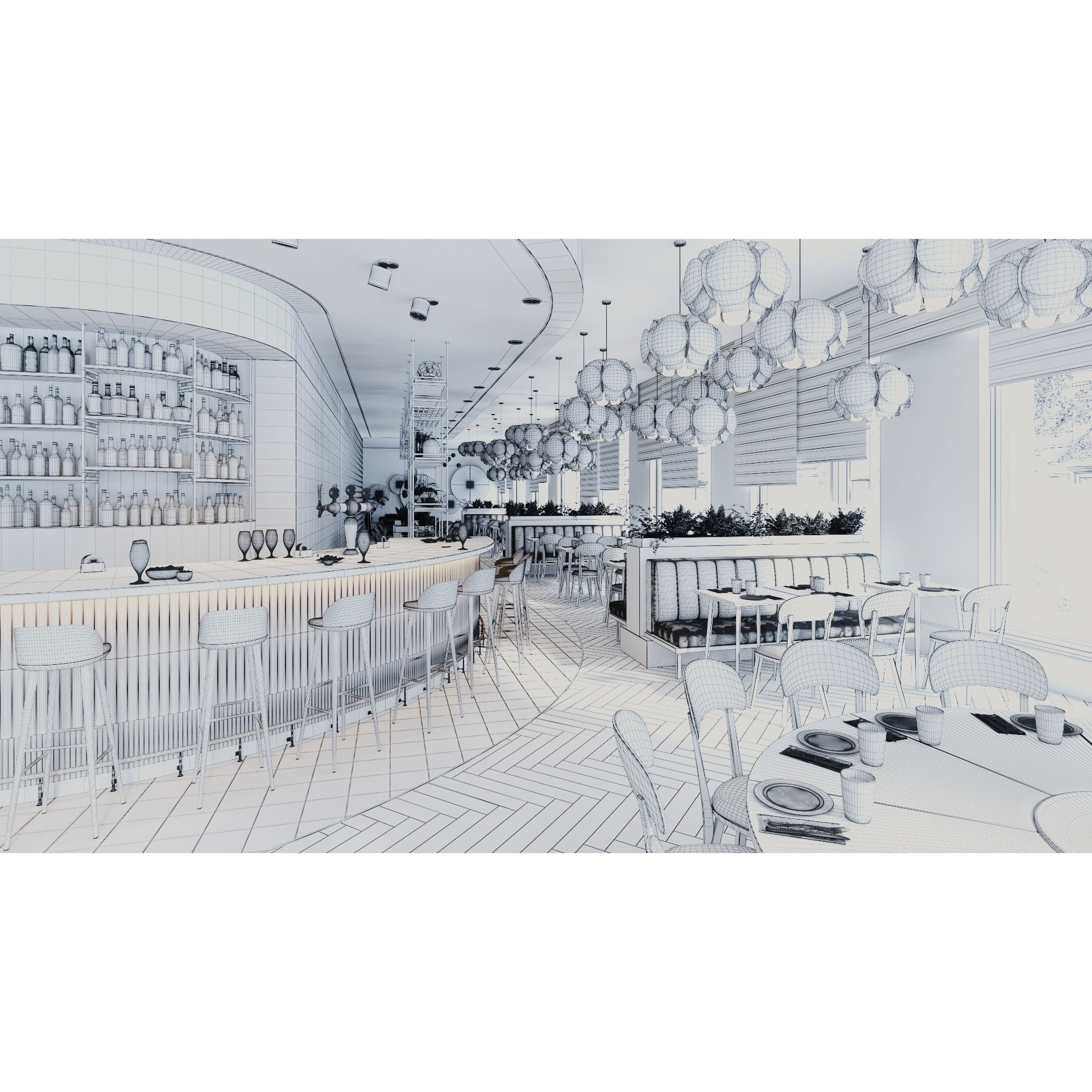 Archinteriors Vol 57 - High-Quality Restaurant Interior 3D Model - View 9