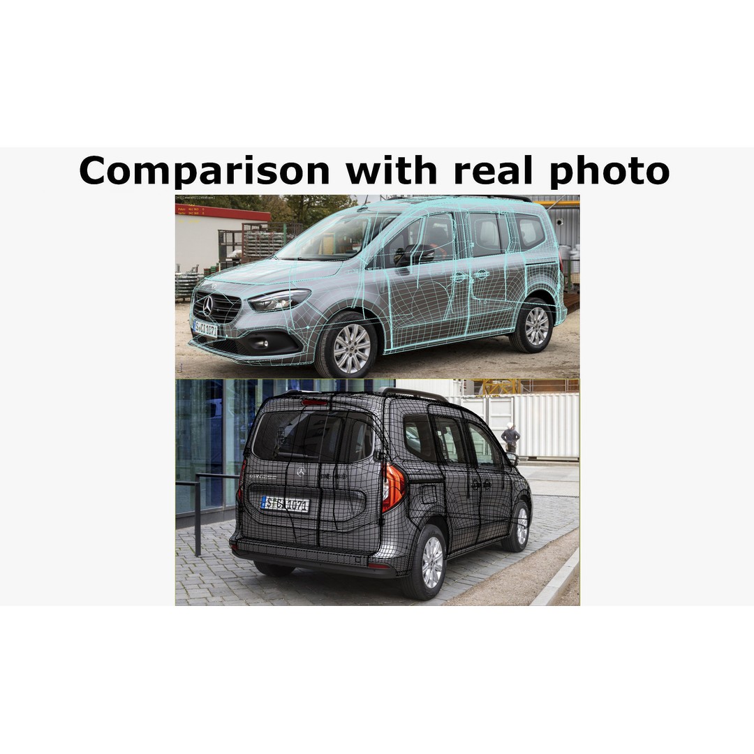 Mercedes T-Class 2023 3D Model – Realistic MPV with PBR Textures, FBX & Blender - View 31
