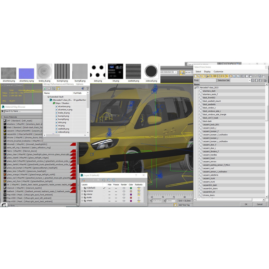 Mercedes T-Class 2023 3D Model – Realistic MPV with PBR Textures, FBX & Blender - View 32