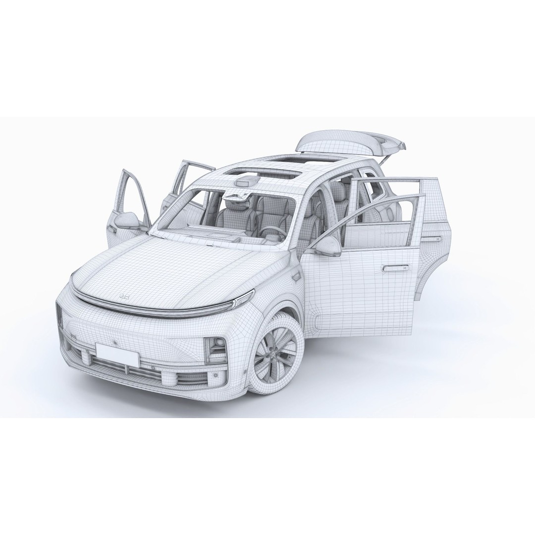 Li Auto L9 3D Model – Full-Size SUV with Interior, FBX, Blender - View 32