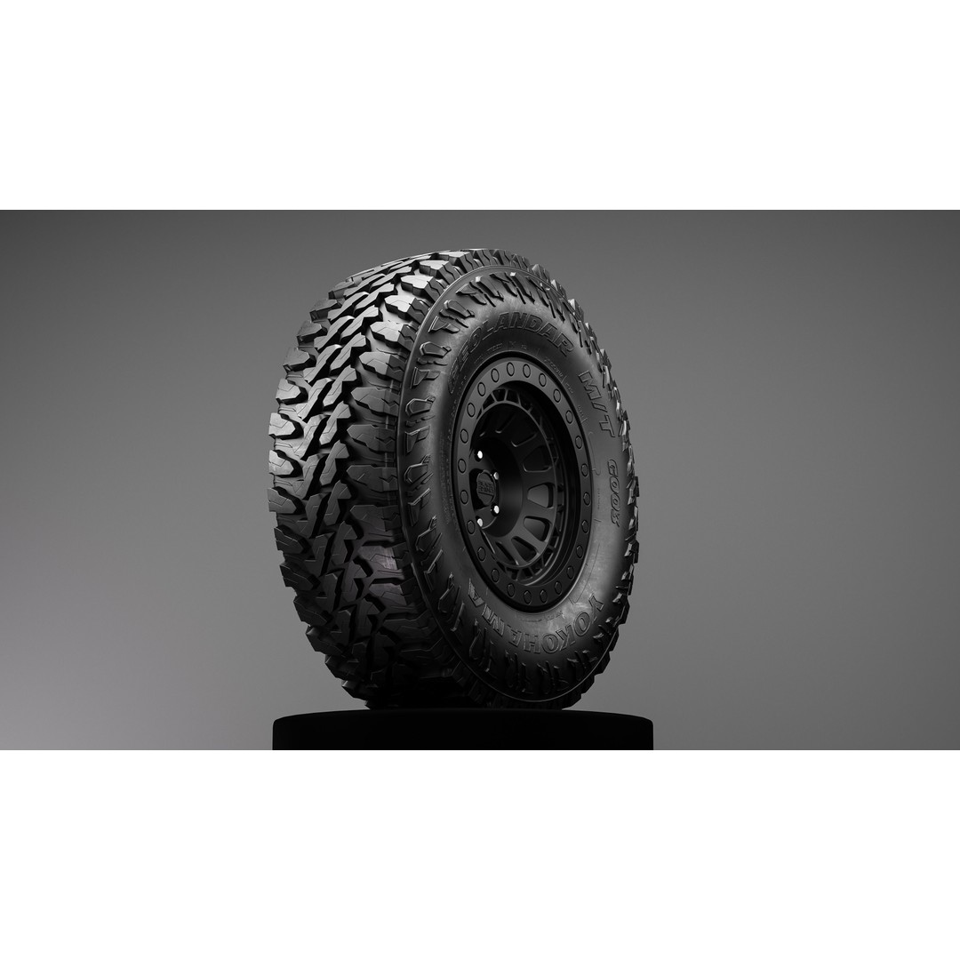 Yokohama Geolander MT G003 3D Model – High Poly Offroad Tire, FBX/OBJ - View 3