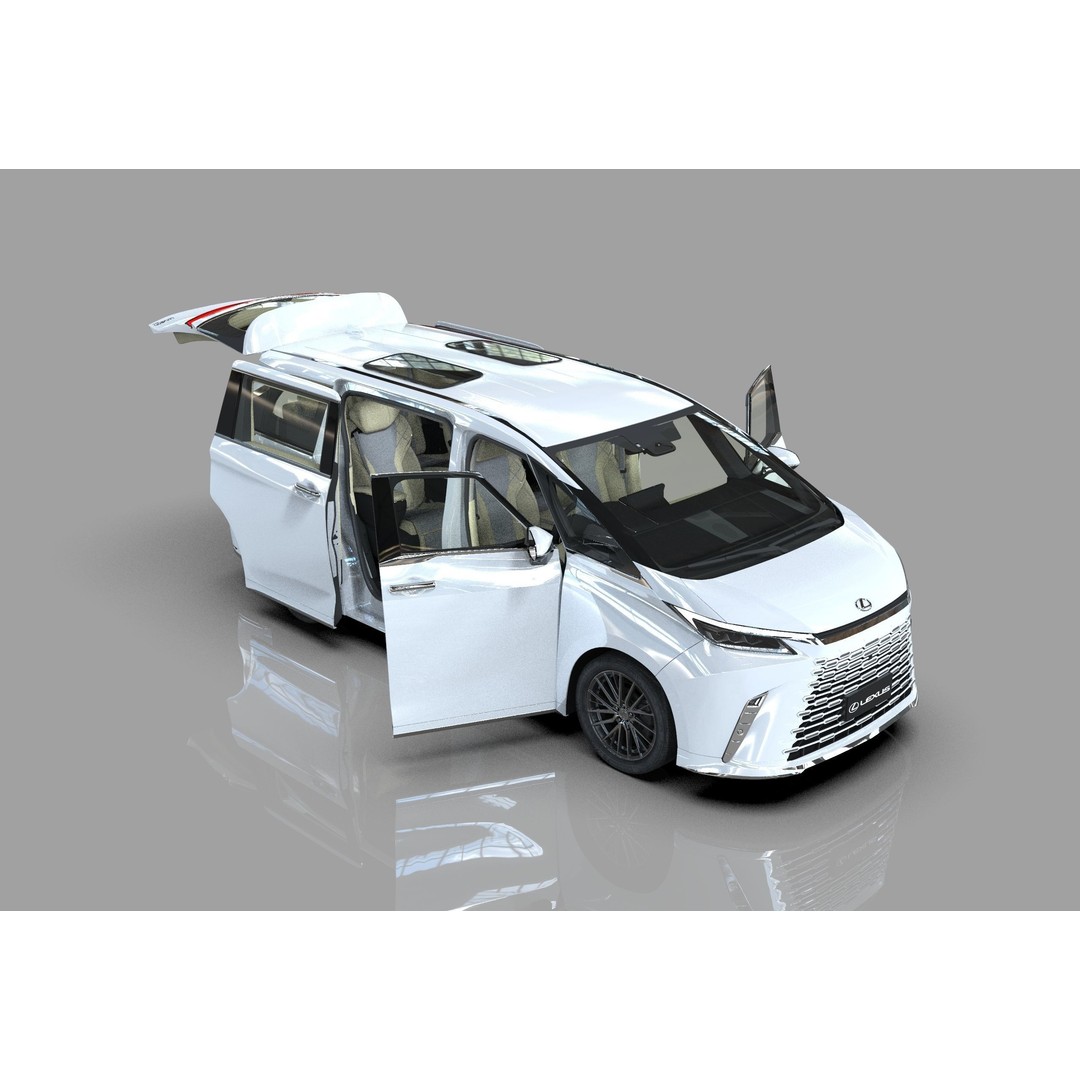 Lexus LM 2024 3D Model – High-Poly Luxury Car Interior, FBX, OBJ - View 26