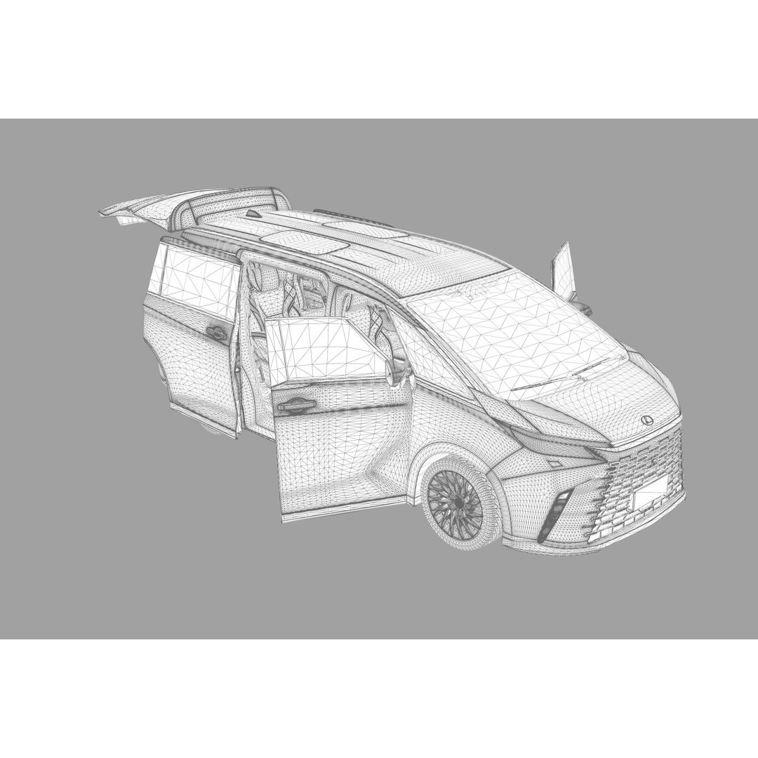 Lexus LM 2024 3D Model – High-Poly Luxury Car Interior, FBX, OBJ - View 58