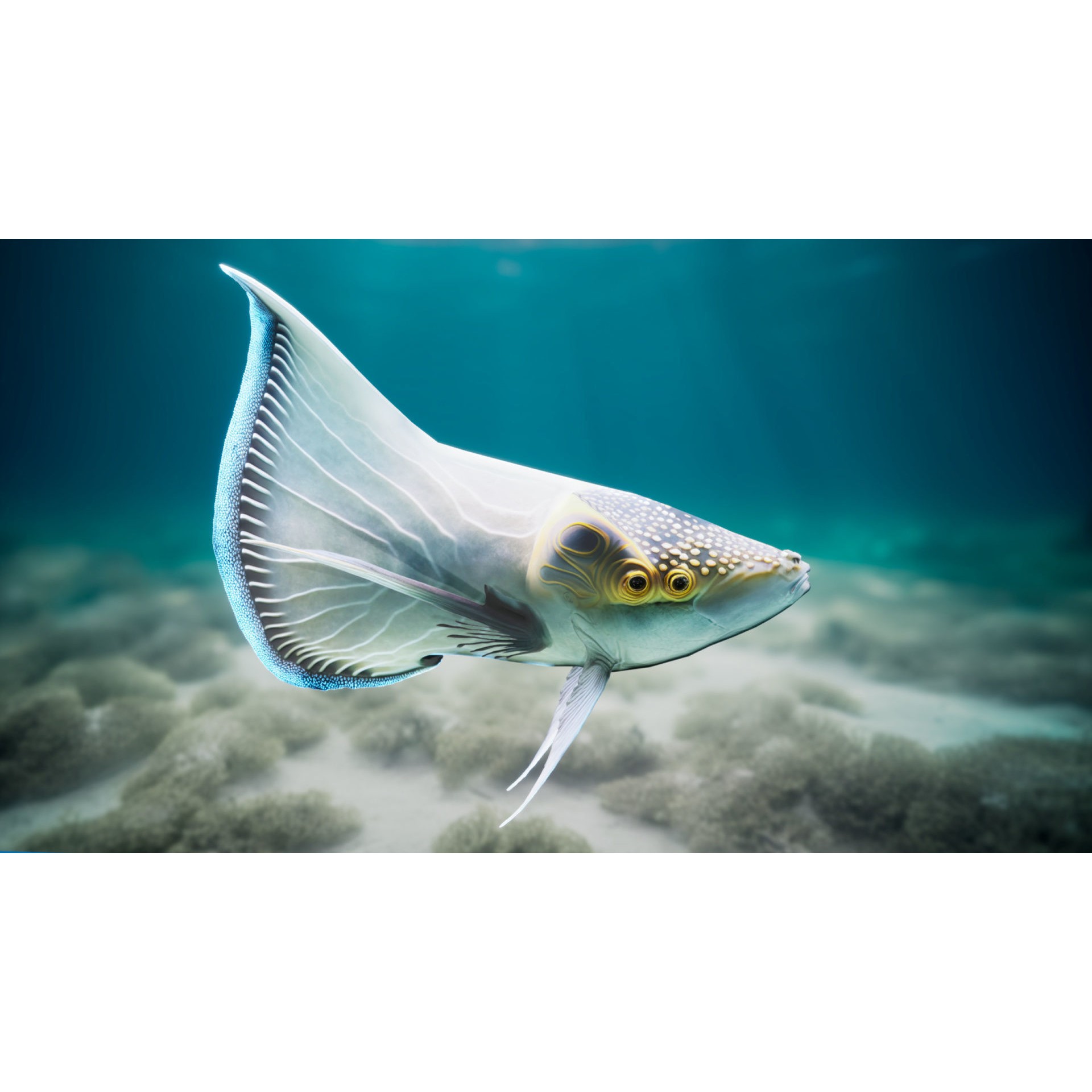 Alien Fish - Low-Poly Game-Ready 3D Model - View 10