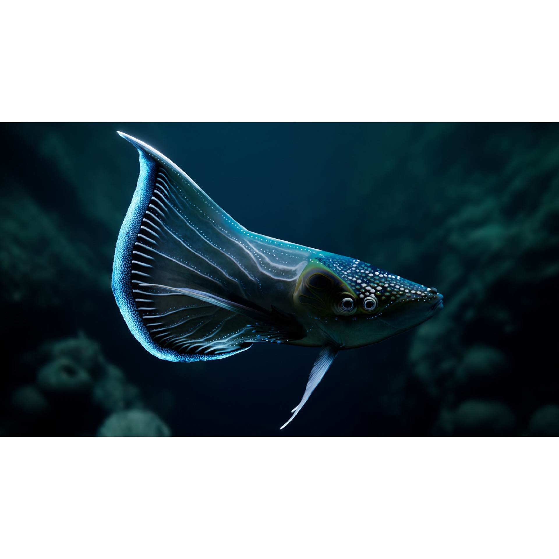 Alien Fish - Low-Poly Game-Ready 3D Model - View 11
