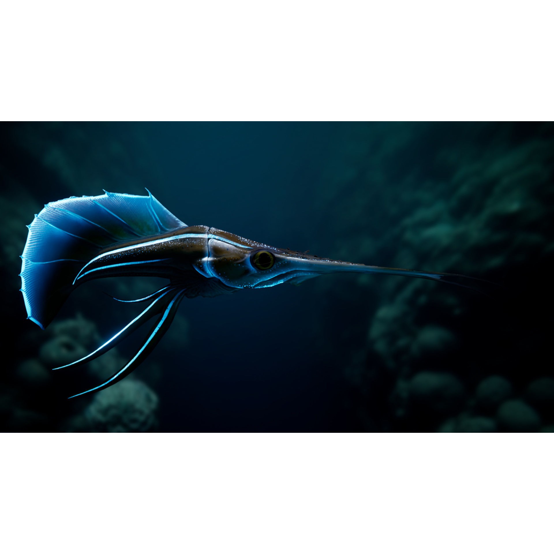 Alien Fish - Low-Poly Game-Ready 3D Model - View 13