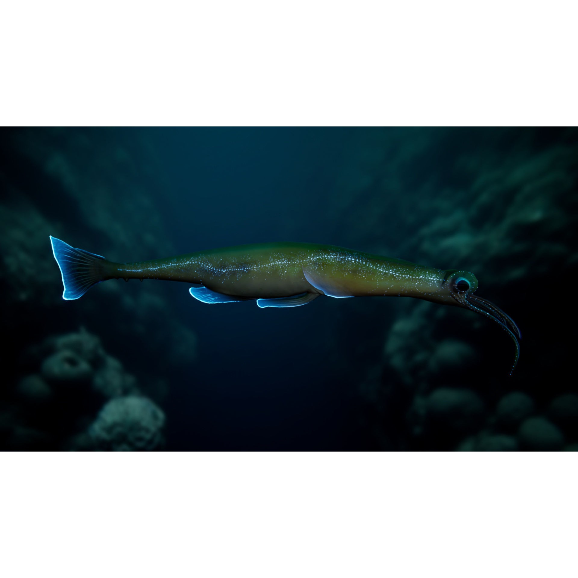 Alien Fish - Low-Poly Game-Ready 3D Model - View 15