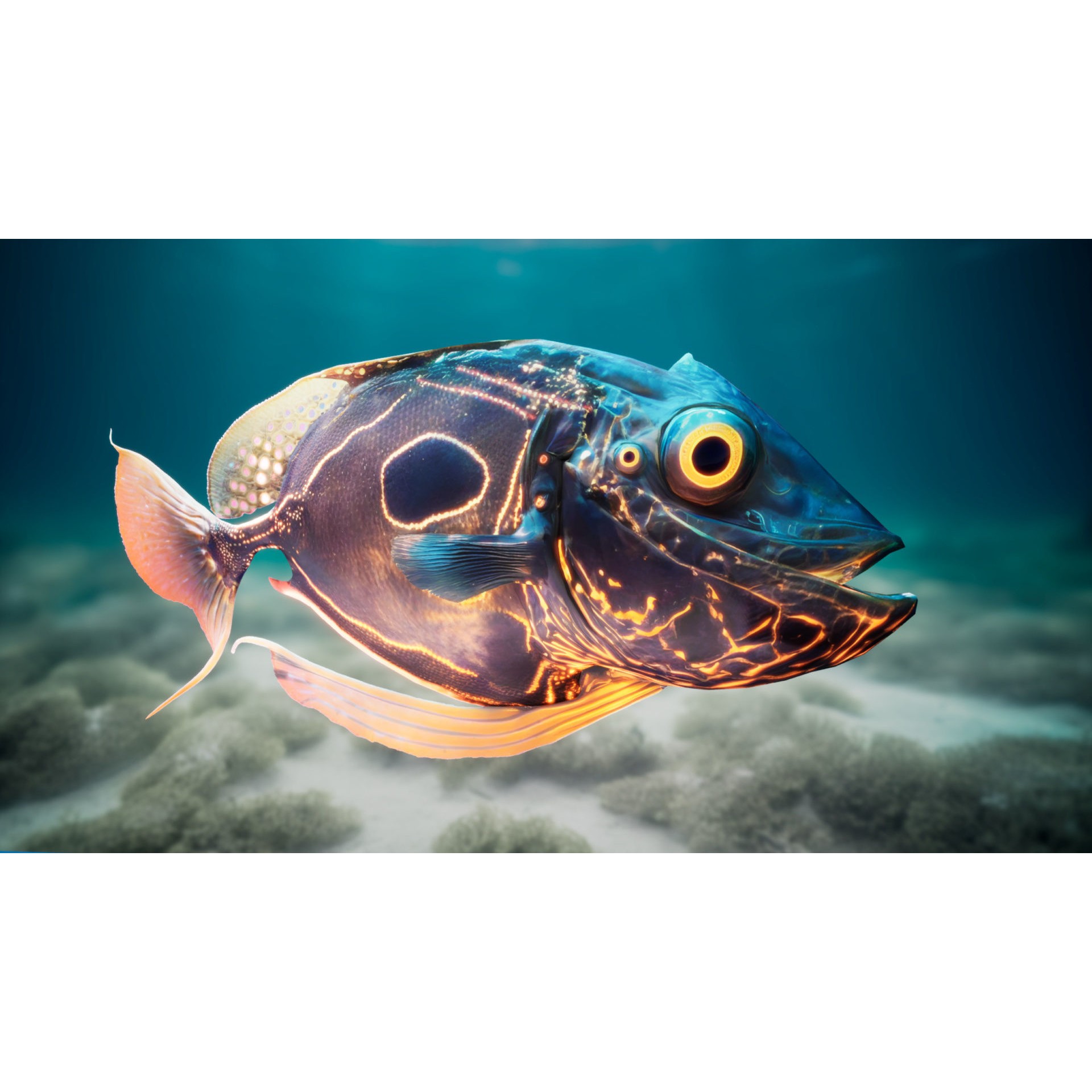 Alien Fish - Low-Poly Game-Ready 3D Model - View 16
