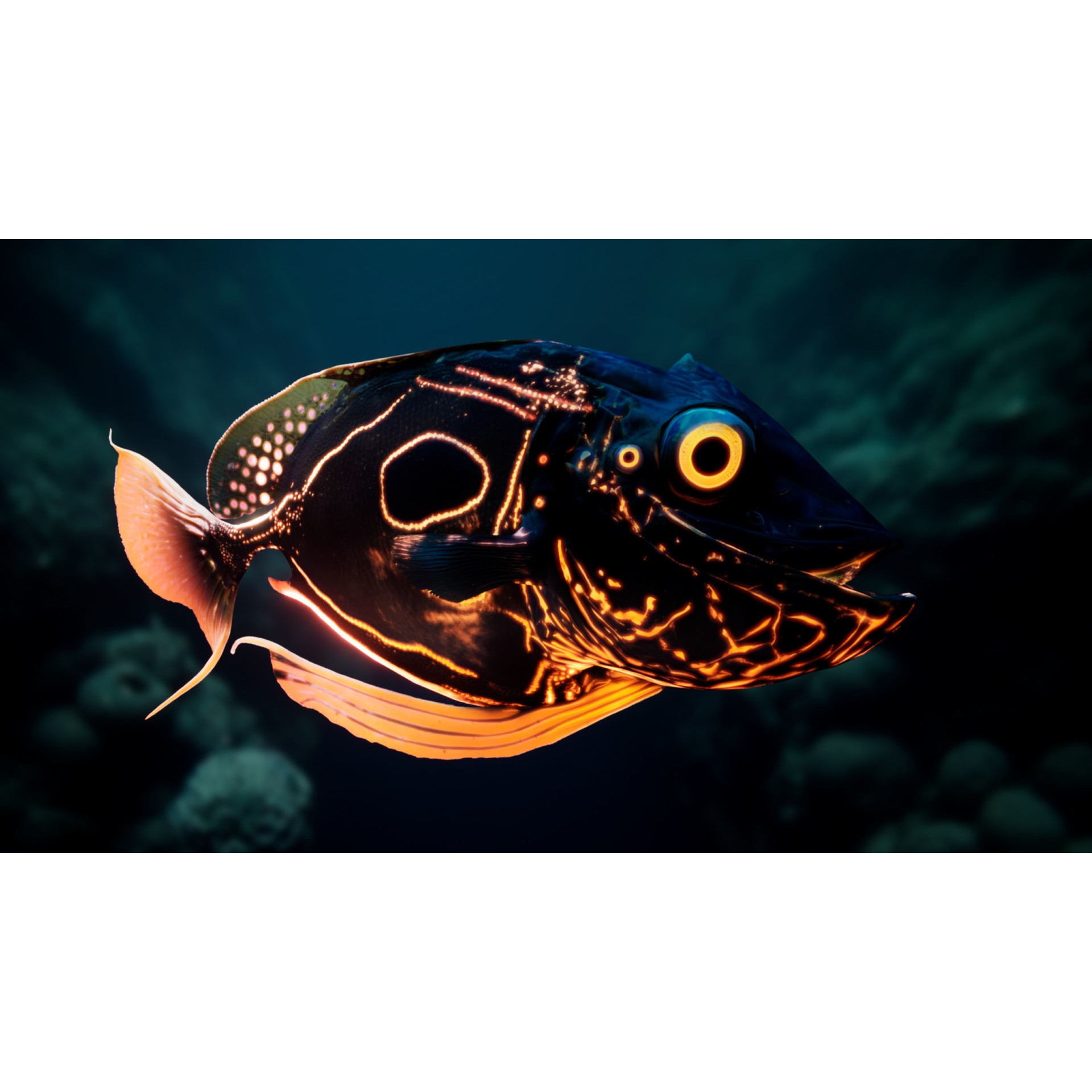 Alien Fish - Low-Poly Game-Ready 3D Model - View 17