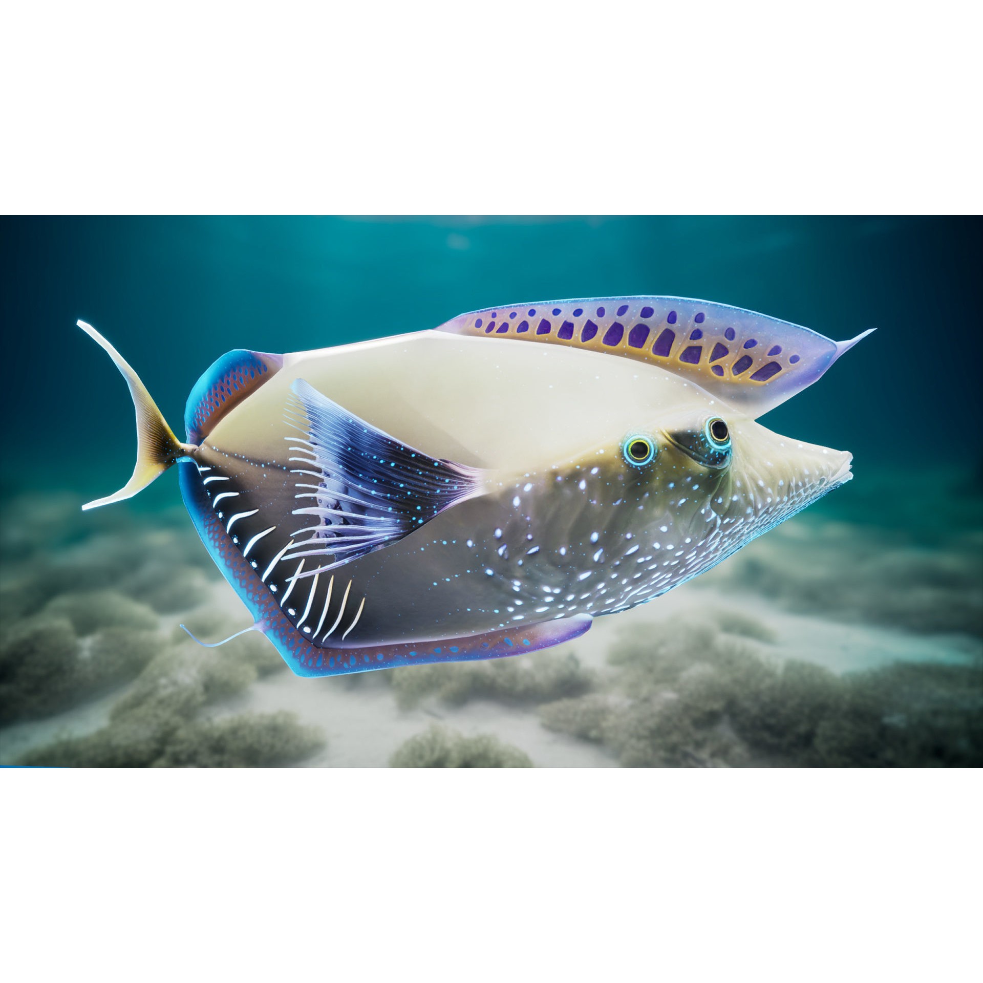 Alien Fish - Low-Poly Game-Ready 3D Model - View 22