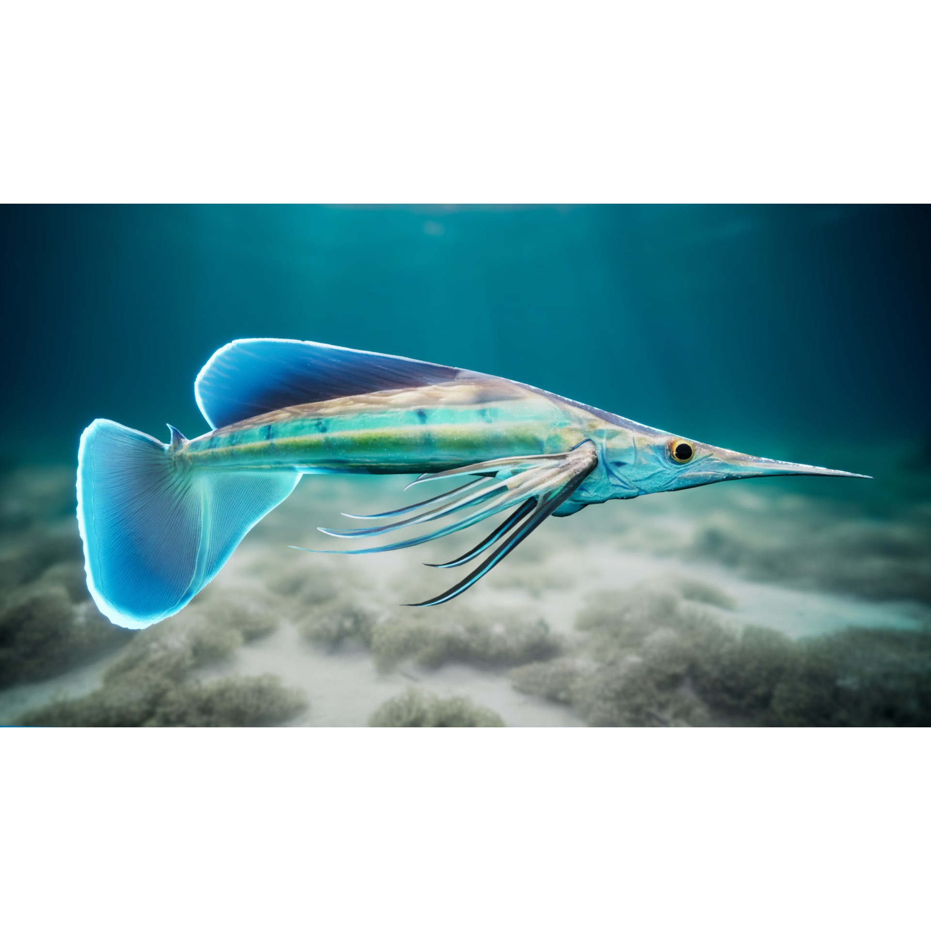 Alien Fish - Low-Poly Game-Ready 3D Model - View 8