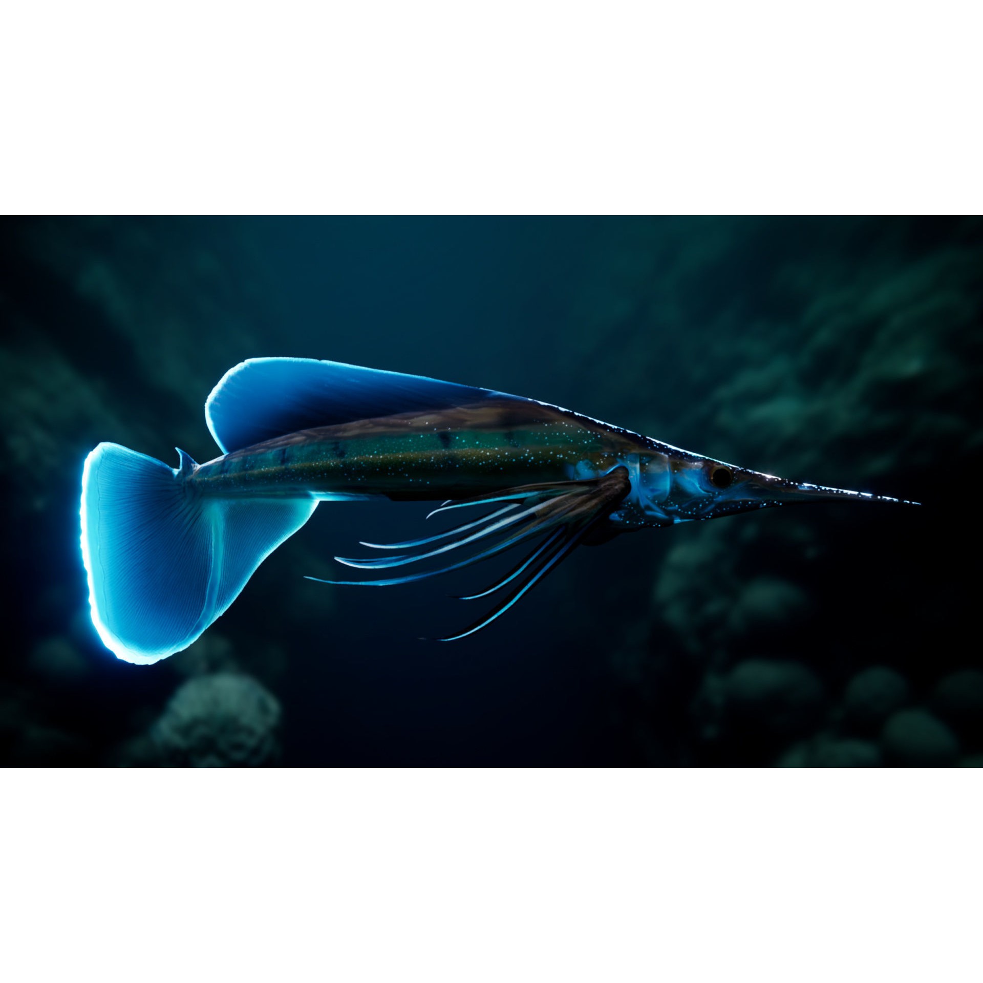 Alien Fish - Low-Poly Game-Ready 3D Model - View 9