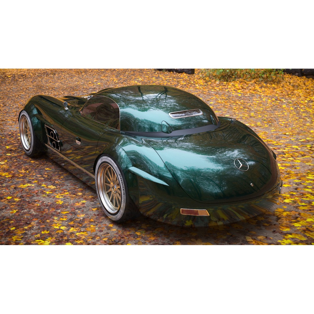 Mercedes-Benz SL 300 3D Model – High Poly Luxury Car, FBX, OBJ - View 3