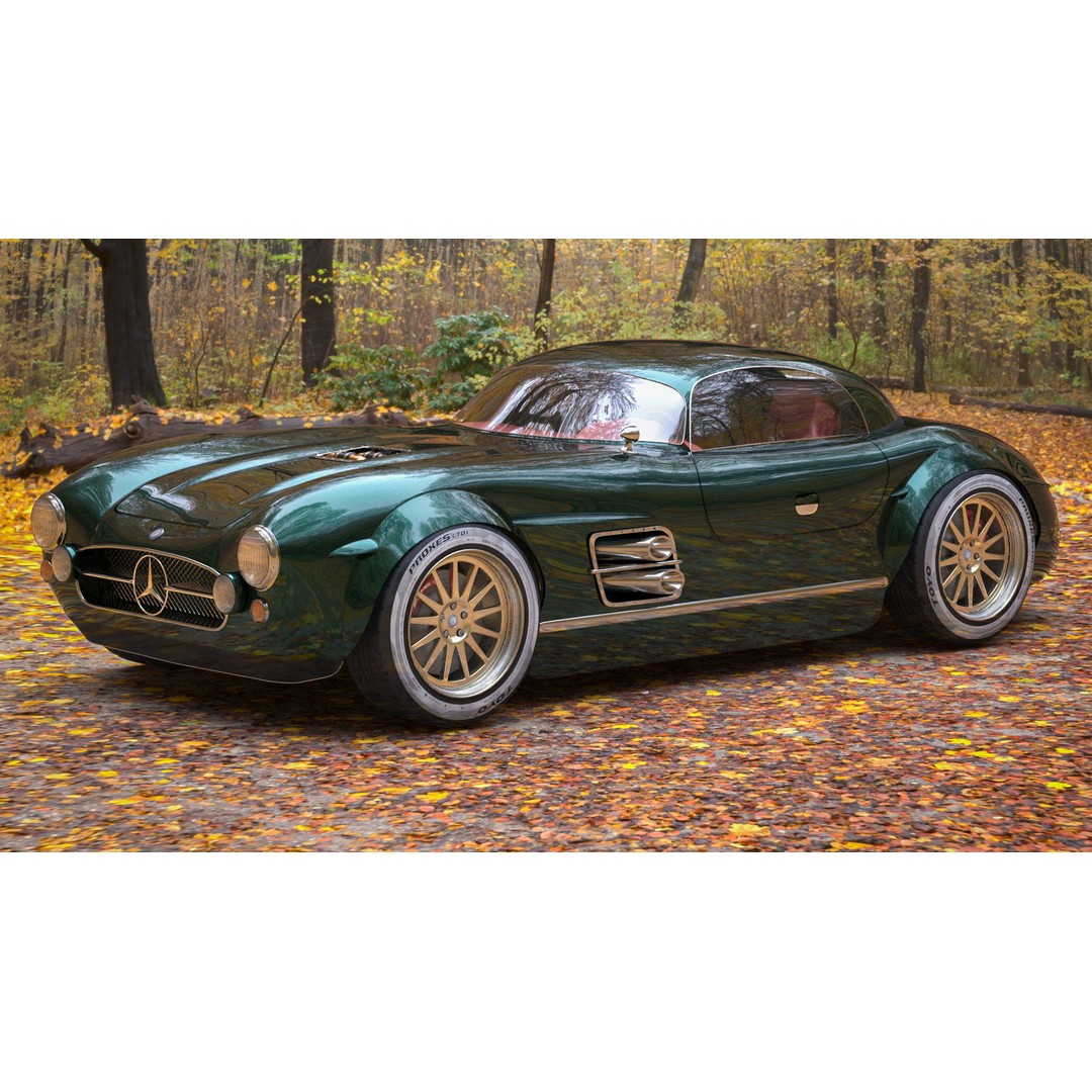 Mercedes-Benz SL 300 3D Model – High Poly Luxury Car, FBX, OBJ - View 4
