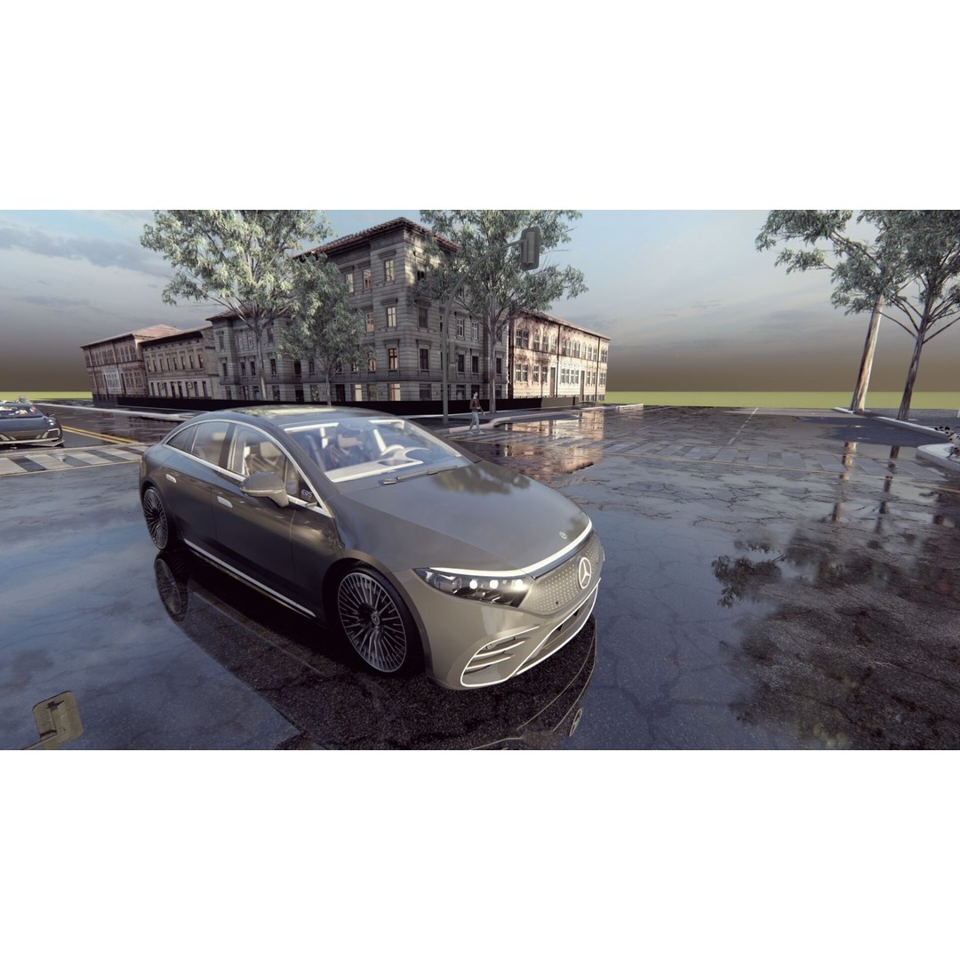 Mercedes EQS 580 3D Model – High Poly Luxury Car with Interior - View 10