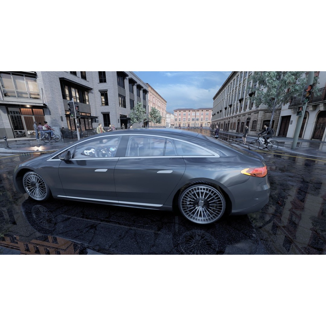 Mercedes EQS 580 3D Model – High Poly Luxury Car with Interior - View 12