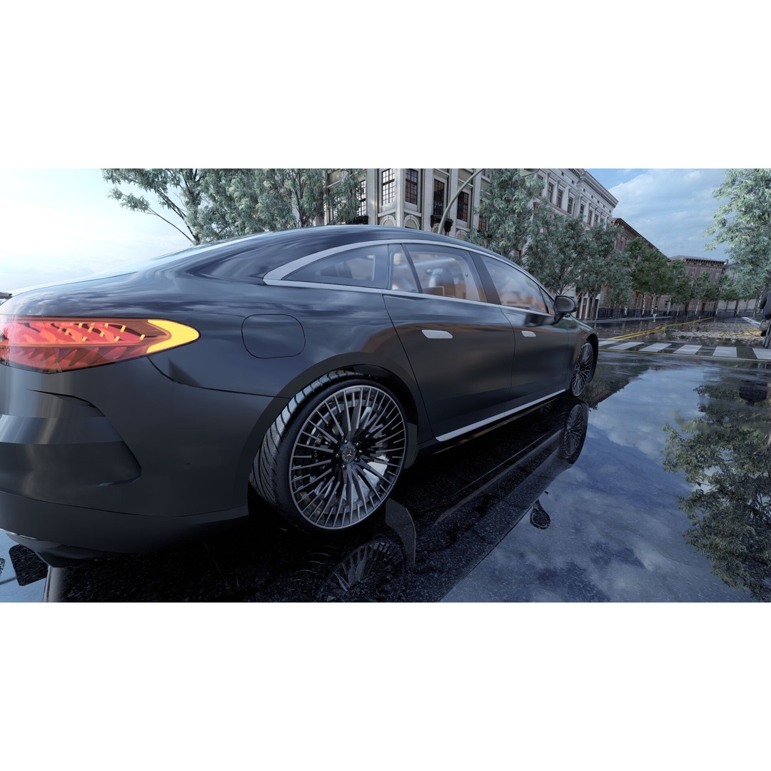 Mercedes EQS 580 3D Model – High Poly Luxury Car with Interior - View 15
