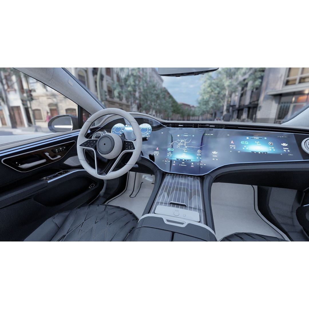 Mercedes EQS 580 3D Model – High Poly Luxury Car with Interior - View 19