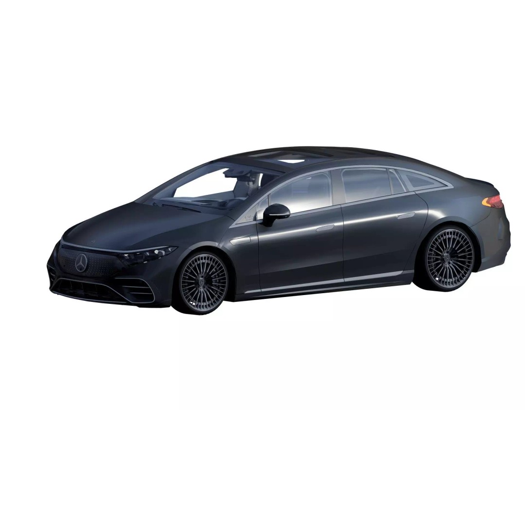 Mercedes EQS 580 3D Model – High Poly Luxury Car with Interior - View 2