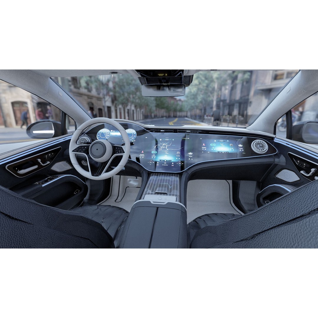 Mercedes EQS 580 3D Model – High Poly Luxury Car with Interior - View 22