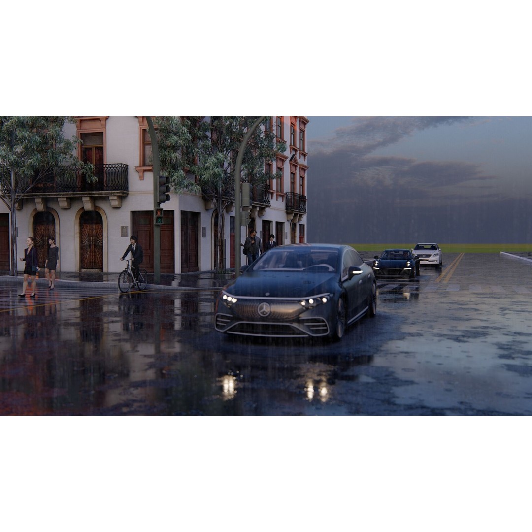 Mercedes EQS 580 3D Model – High Poly Luxury Car with Interior - View 25