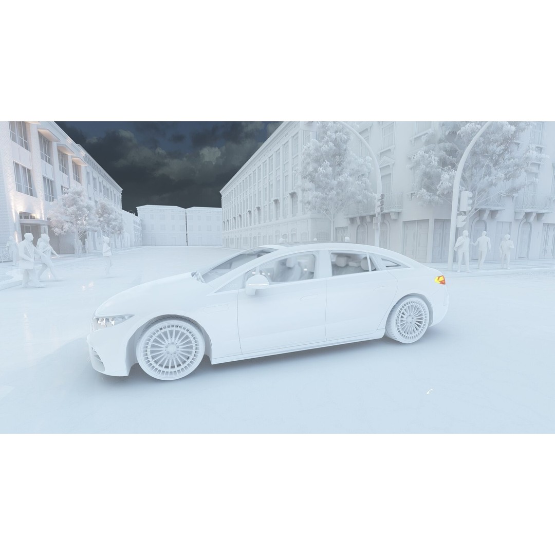 Mercedes EQS 580 3D Model – High Poly Luxury Car with Interior - View 30