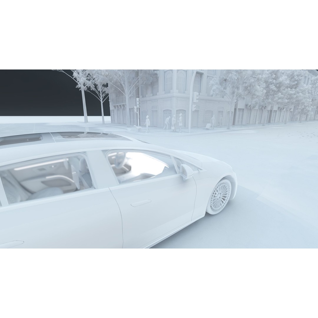 Mercedes EQS 580 3D Model – High Poly Luxury Car with Interior - View 33