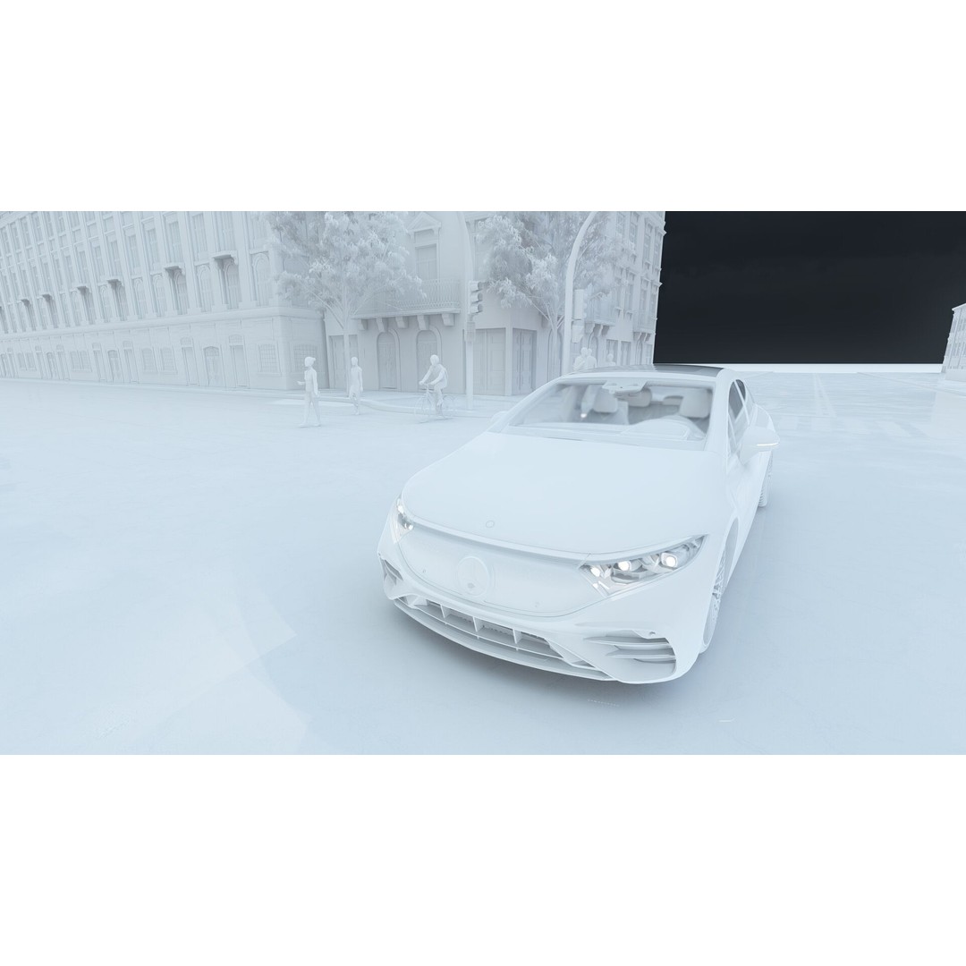 Mercedes EQS 580 3D Model – High Poly Luxury Car with Interior - View 34