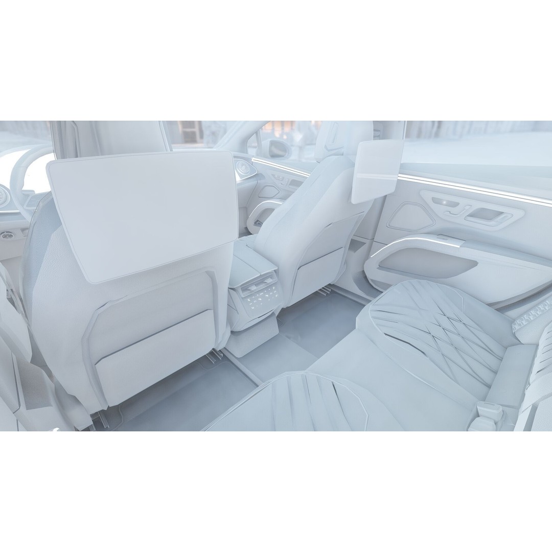 Mercedes EQS 580 3D Model – High Poly Luxury Car with Interior - View 36