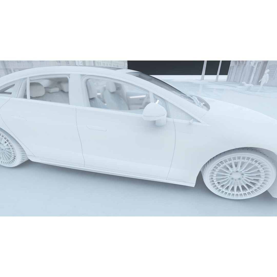 Mercedes EQS 580 3D Model – High Poly Luxury Car with Interior - View 38