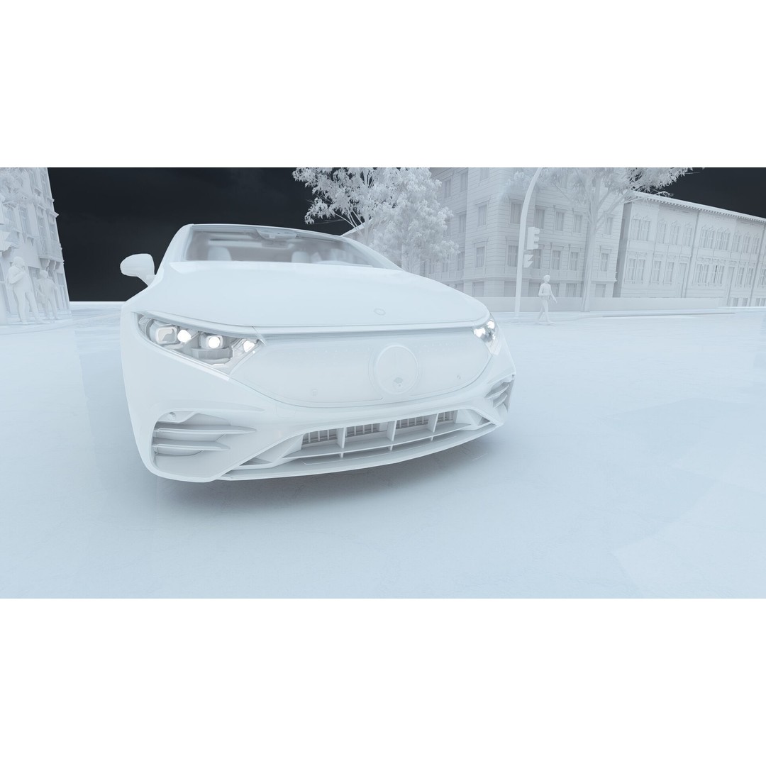 Mercedes EQS 580 3D Model – High Poly Luxury Car with Interior - View 39