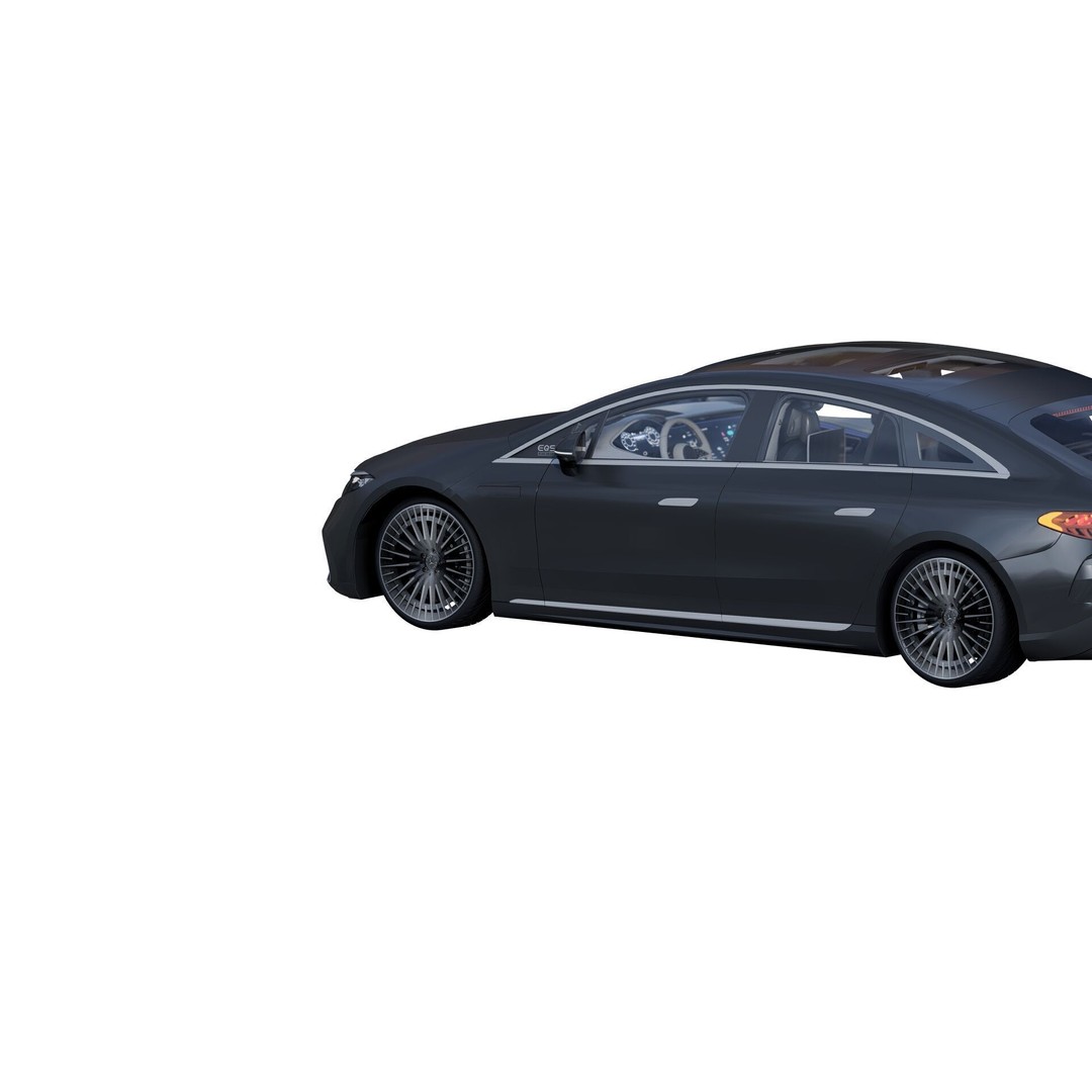 Mercedes EQS 580 3D Model – High Poly Luxury Car with Interior - View 4