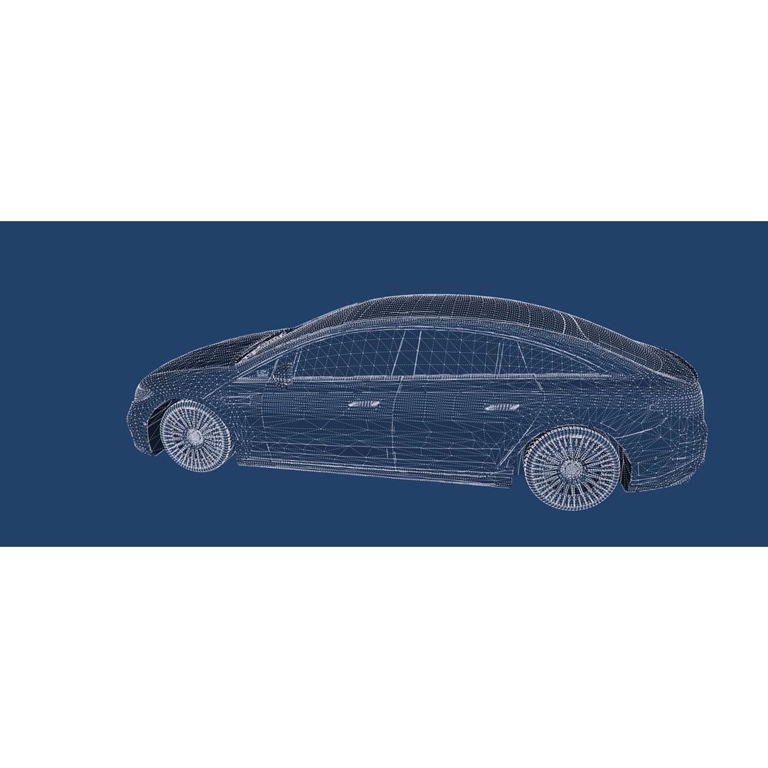 Mercedes EQS 580 3D Model – High Poly Luxury Car with Interior - View 40