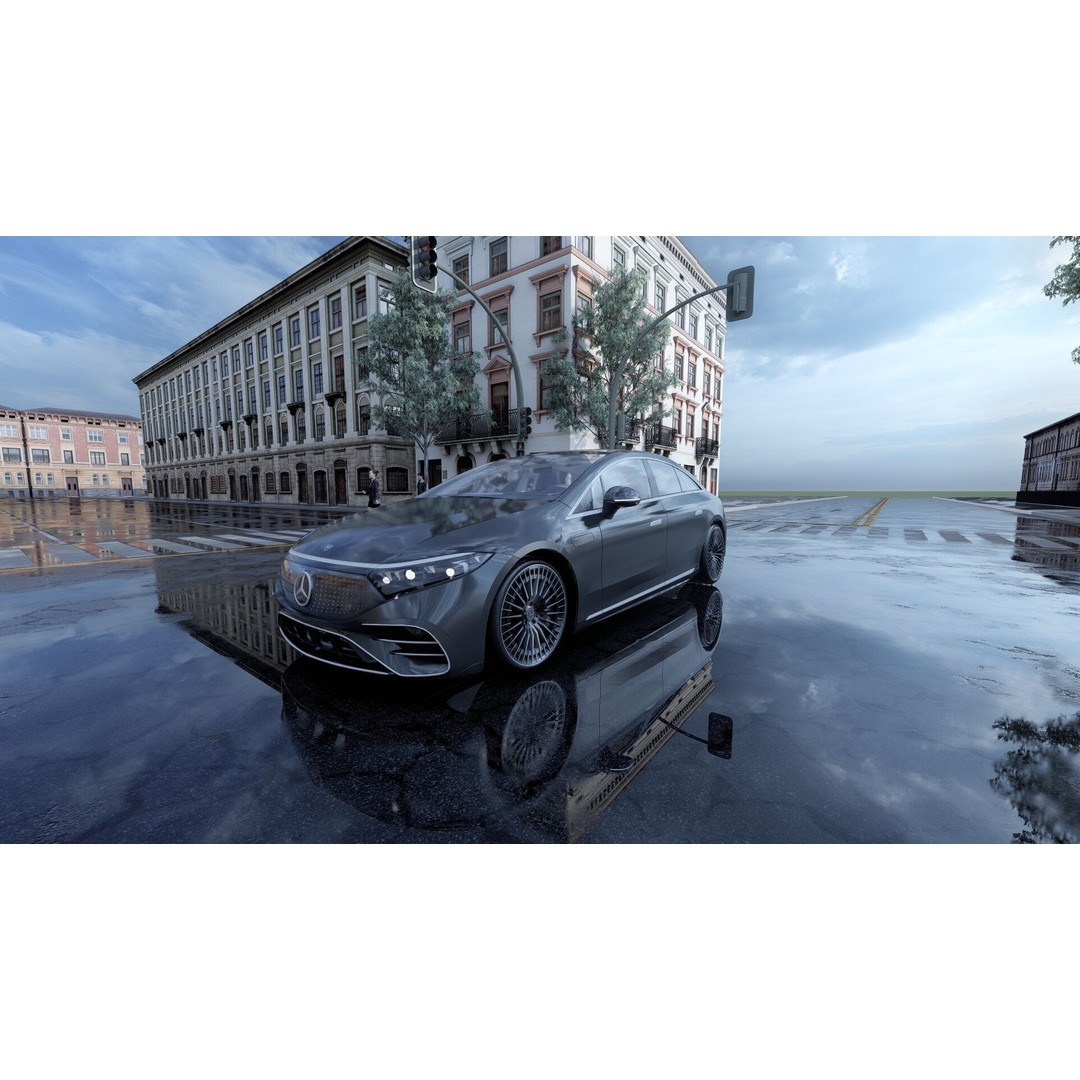 Mercedes EQS 580 3D Model – High Poly Luxury Car with Interior - View 8
